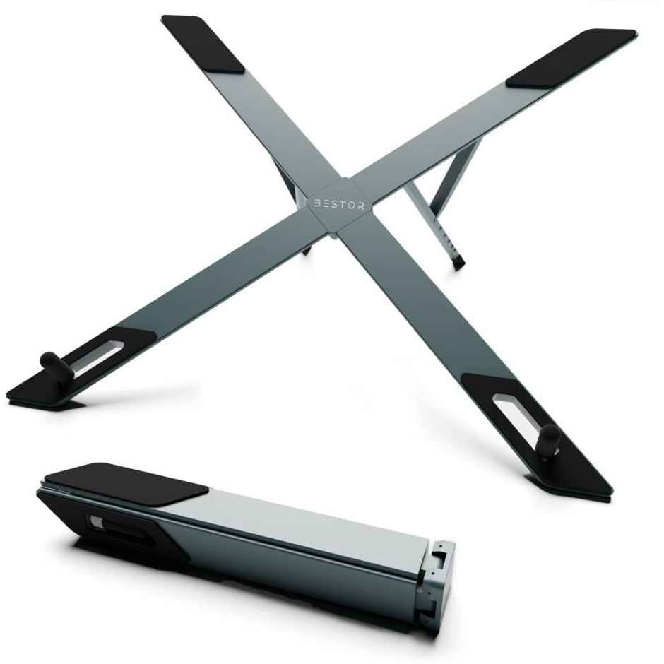 Bestor X-Shape Laptop Stand Compact Aluminum Stand For Desk,Height Adjustable Foldable,Pocket-Sized