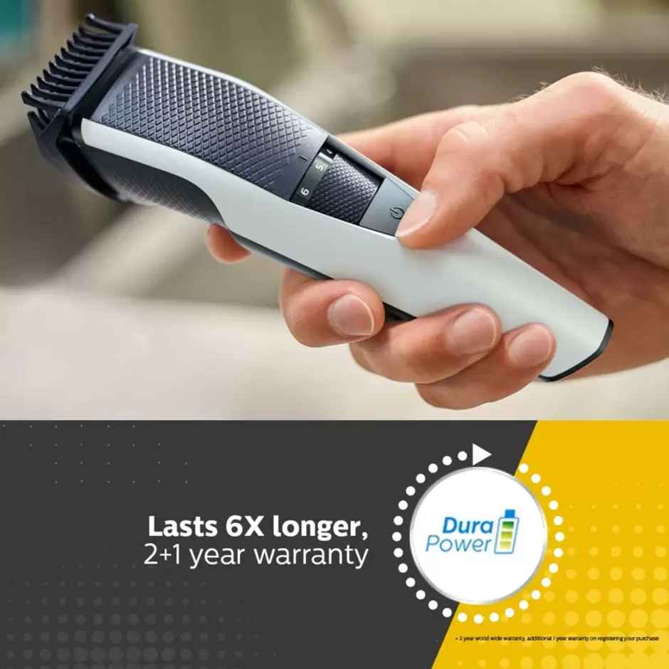 Philips Skin Friendly Cordless Beard & Moustache Trimmer for Men | 10 Length Settings | BT3101/15