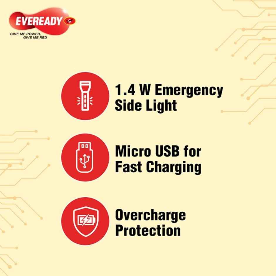 Eveready Digiled Bolt Rechargeable 1 W Torch-1 Unit