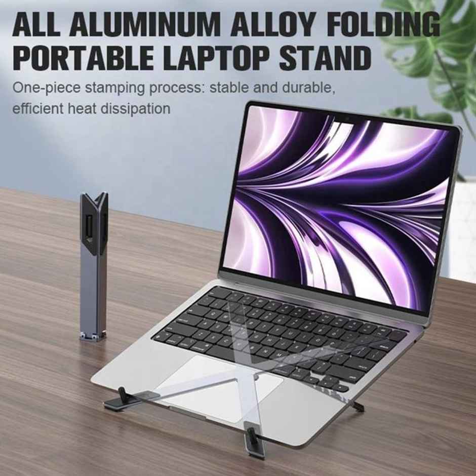 Bestor X-Shape Laptop Stand Compact Aluminum Stand For Desk,Height Adjustable Foldable,Pocket-Sized