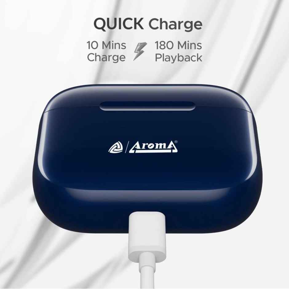 Aroma NB137 Dive - 60 Hours Playback | TWS | Fast Charging | Dual Device Compatible | Blue
