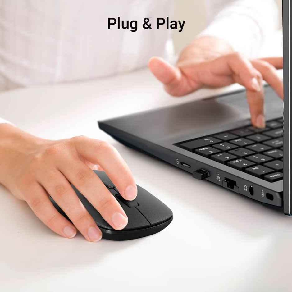 Zebronics Leopard Wireless Mouse, 2.4GHz, 1600 DPI, Silent Click, Mac, Laptop, Computer | Black