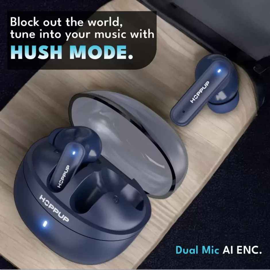 Hoppup Airdoze F50 Earbuds With 40H Playtime, 40Ms Low Latency, Ai Enc (Navy Blue, True Wireless)