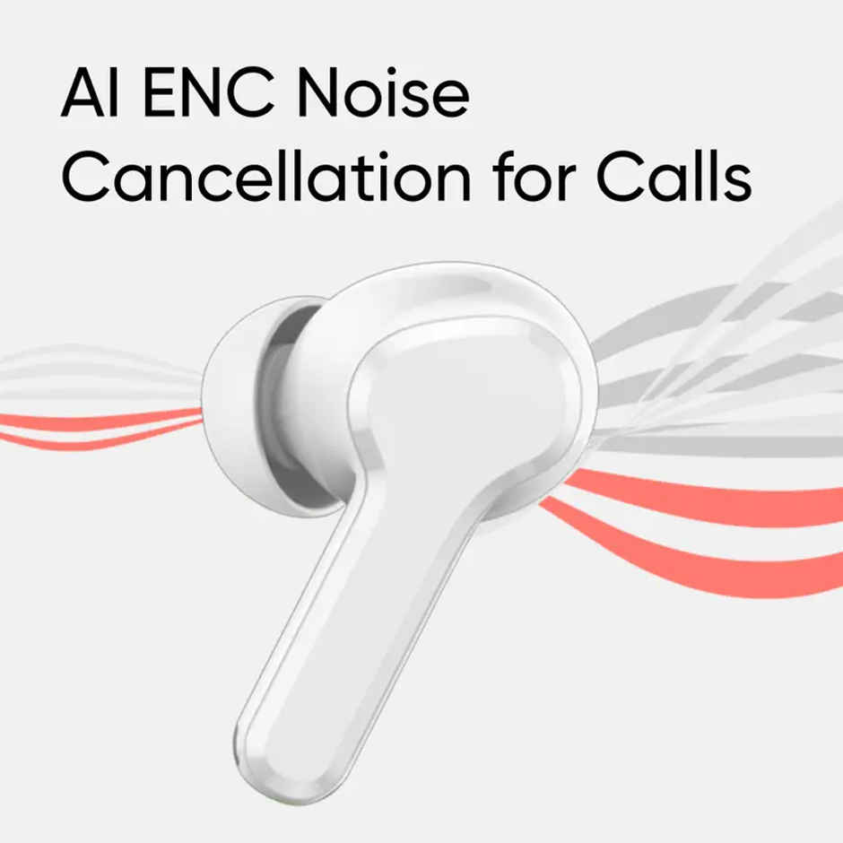 Realme Buds T110 With Ai Enc For Calls Fast Charging Bluetooth In Ear Earbuds ( White )