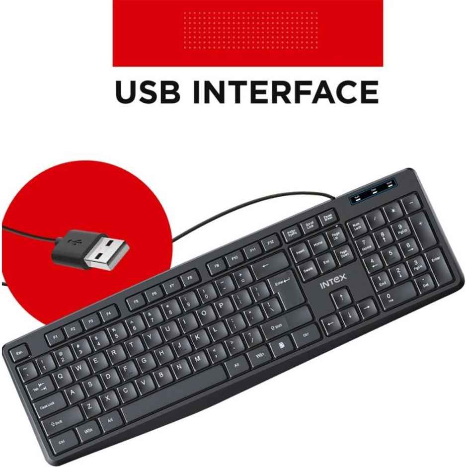 Intex IT-KB333/Corona G Wired USB Multi-device Keyboard (Black)