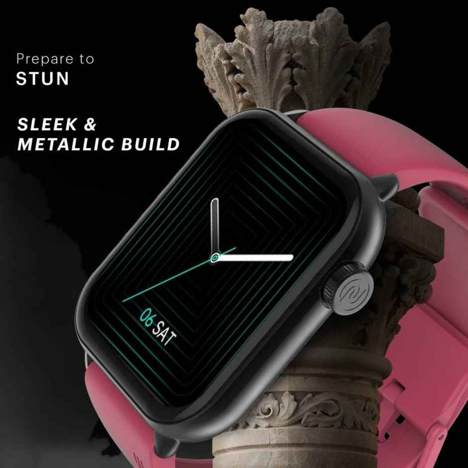 Noise ColorFit Mighty Smartwatch with Bluetooth Calling | 1.96" Display | SpO2 Monitor - Burgundy Wine