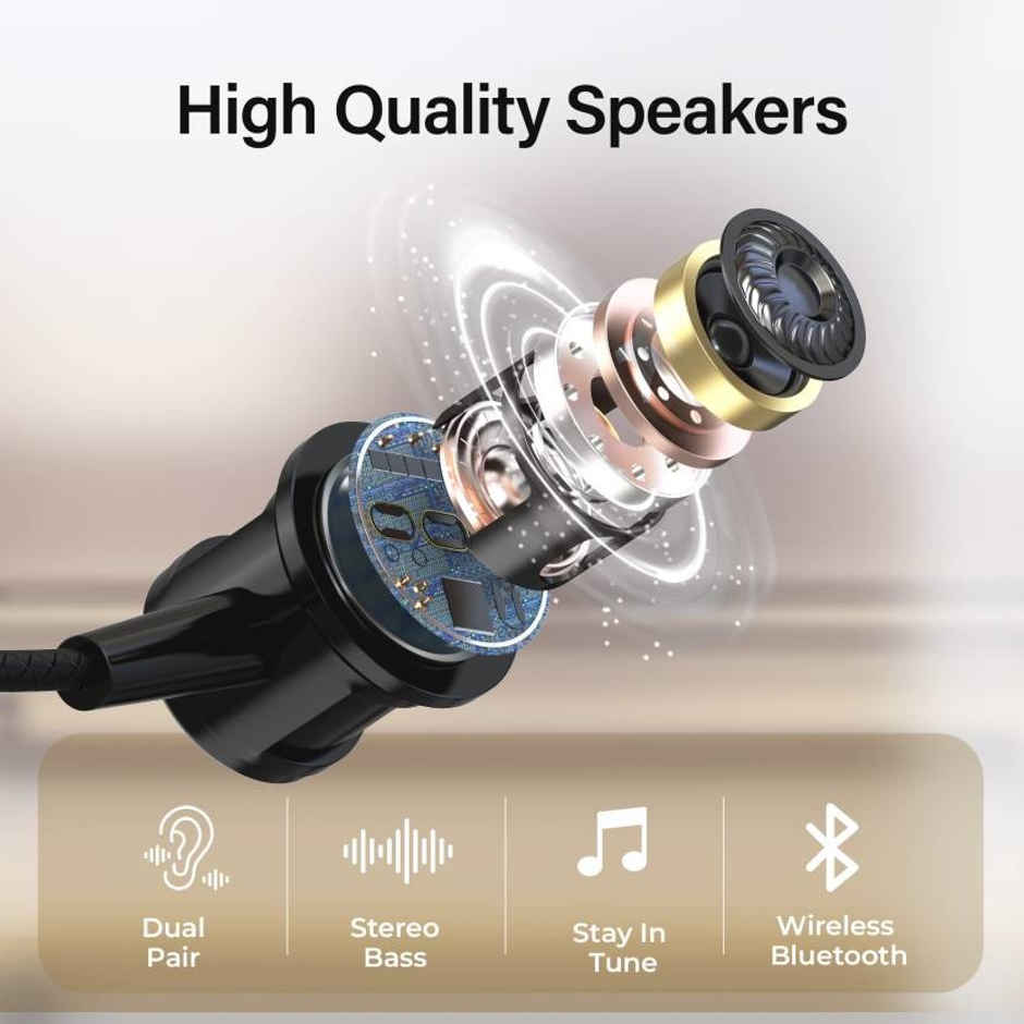 Aroma NB124 Avenger Bluetooth Neckband Upto 100 Hours Playtime, ENC, Fast Charging - Black