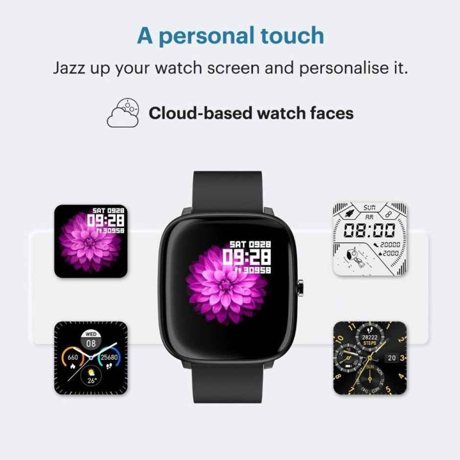 Noise Colorfit Qube Oxy Smartwatch | 1.4" Display | Multi-Sports Modes - Charcoal Black