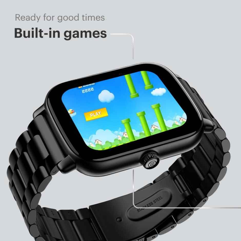 Noise Colorfit Icon Buzz Smartwatch | 1.69 inch LCD  Display | Ultra Thin Bezel - Elite Black