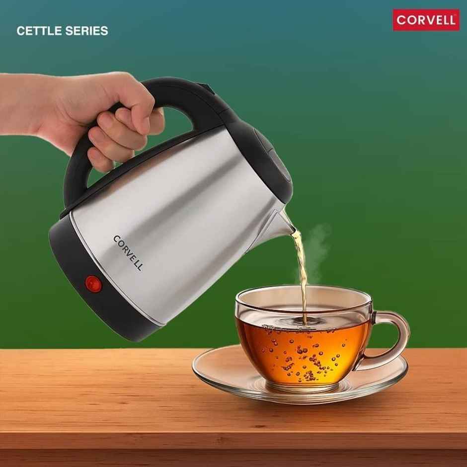 CORVELL Electric Kettle | 1500 W Stainless Steel Kettle for Home | Auto Shut-Off - 1.5 L