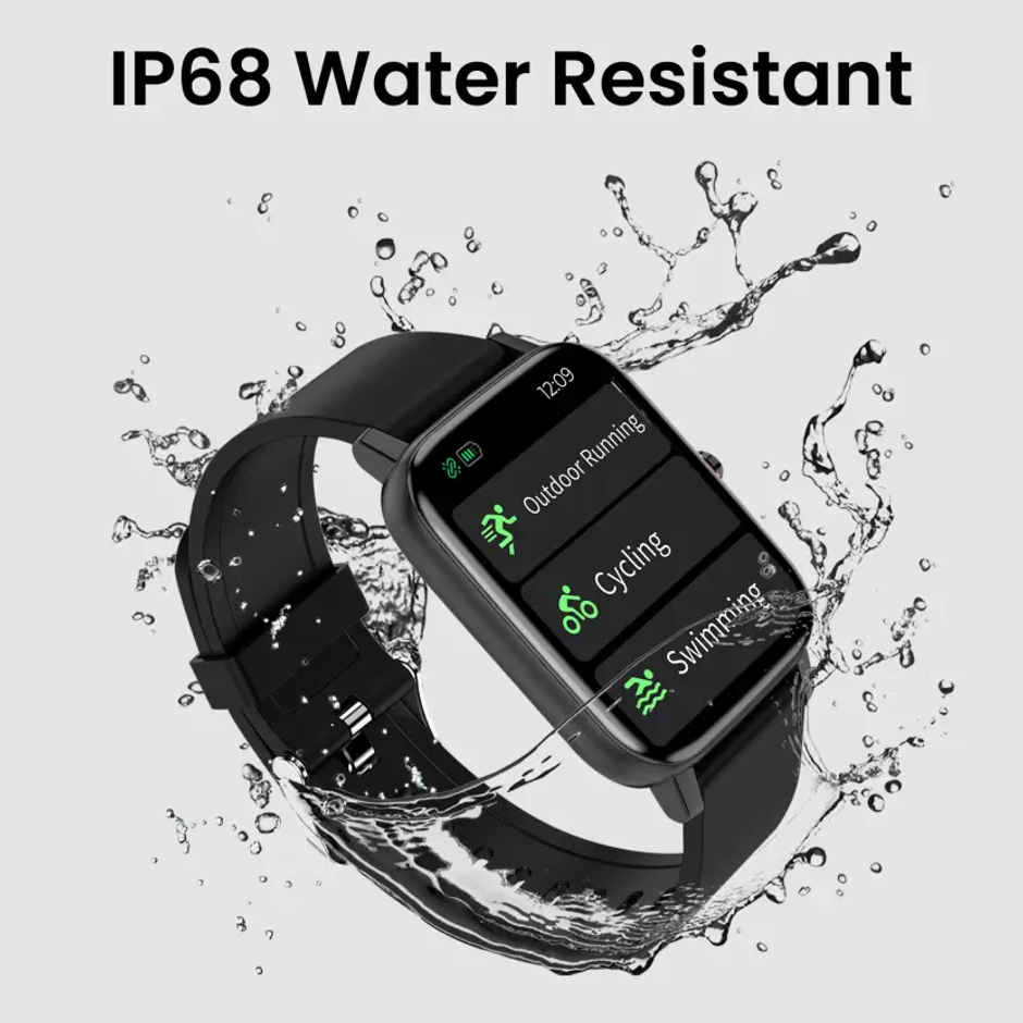 TAGG Verve Plus Smartwatch - 1.69" Display | SpO2 Monitor - Black