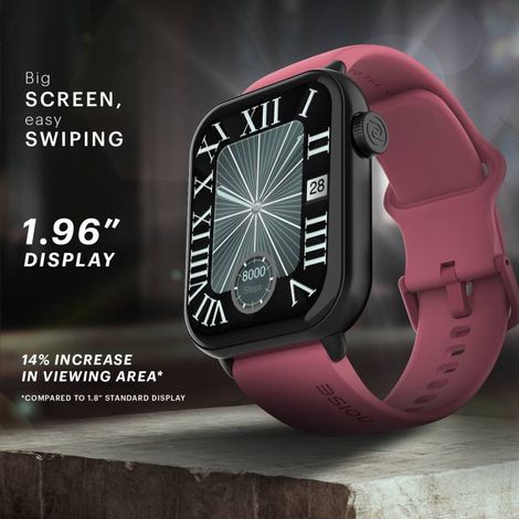 Noise ColorFit Mighty Smartwatch with Bluetooth Calling | 1.96" Display | SpO2 Monitor - Burgundy Wine