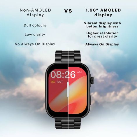 Noise Colorfit Vision 3 Smartwatch with Bluetooth Calling | 1.96" Display | Thin Bezel - Jet Black