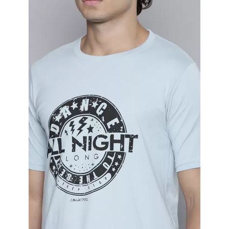 Smartees Men's Printed T-shirt | Sky Blue - L