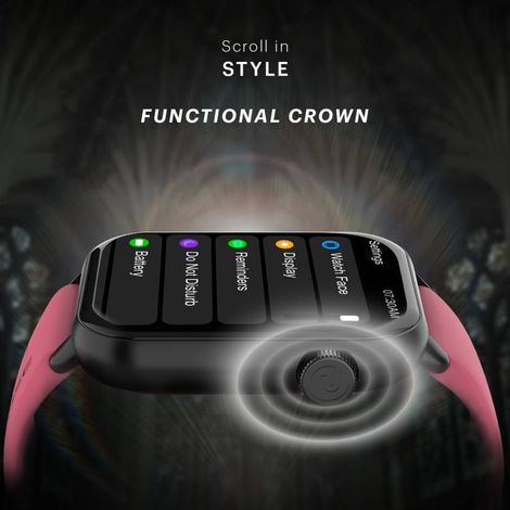 Noise ColorFit Mighty Smartwatch with Bluetooth Calling | 1.96" Display | SpO2 Monitor - Burgundy Wine