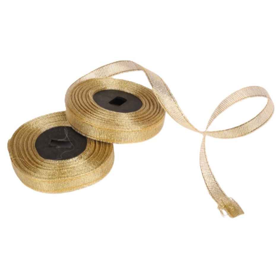 Paperbees Organza Ribbon Roll | 9 mtr Each Roll Length | Color Golden | 0.25 in Breadth