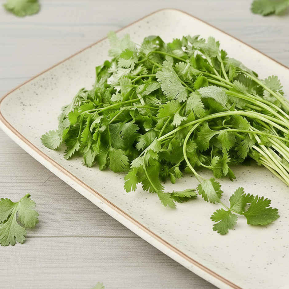 Coriander Leaves (Koththamalli) - Cleaned, with roots Combo