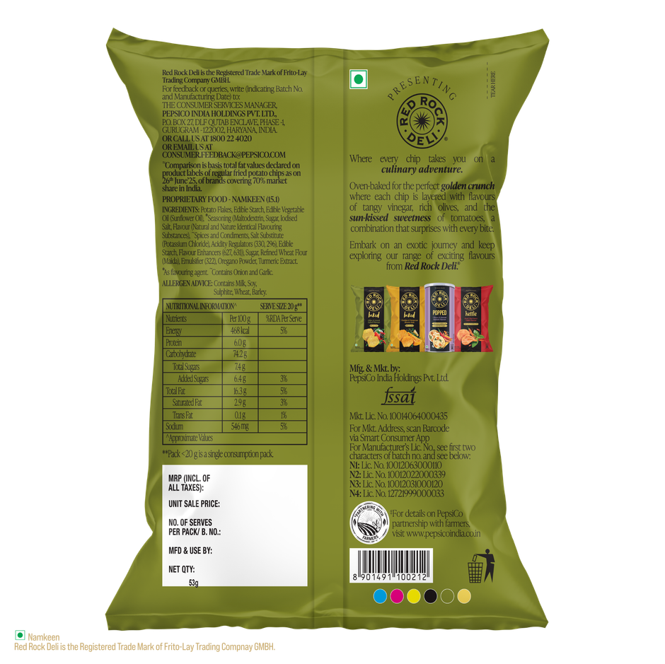 Red Rock Deli Olive & Greek Salad Flavour Baked Chips