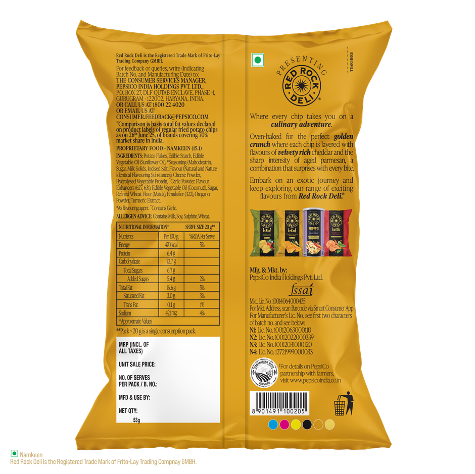 Red Rock Deli Cheddar & Parmesan Risotto Style Flavour Baked Chips