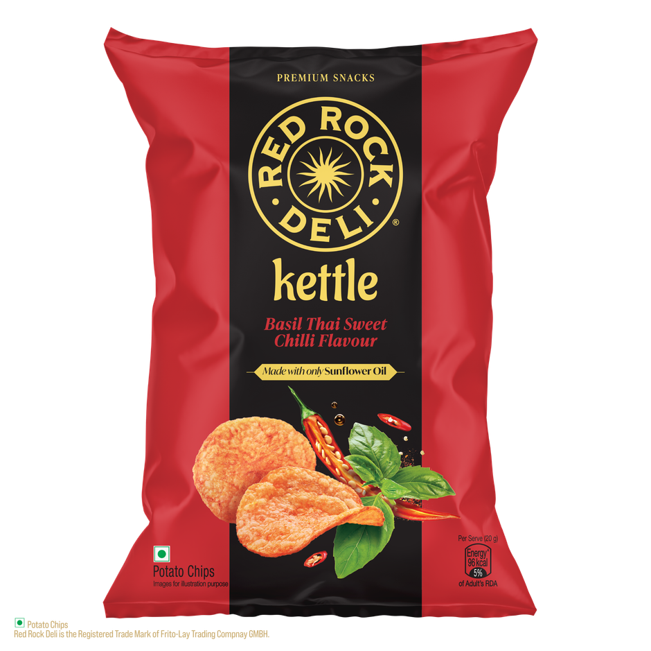 Red Rock Deli Basil Thai Sweet Chilli Flavour Kettle Chips