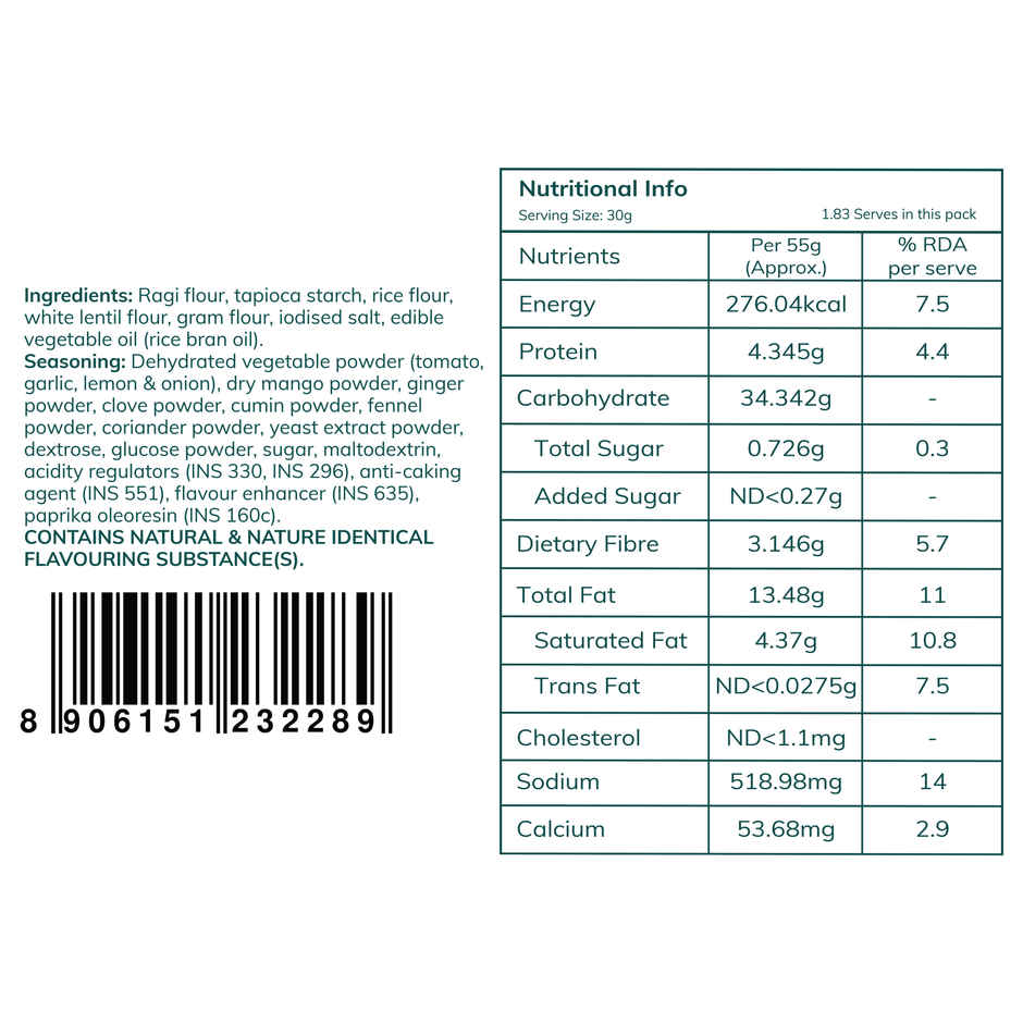 Snackible Chatpata Crunch Ragi Chips- No Palm Oil