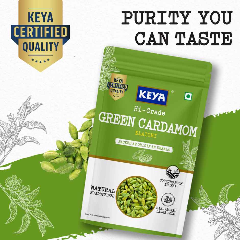 Keya Hi-Grade Green Cardamom Whole - Elaichi Green | Natural | No Additives