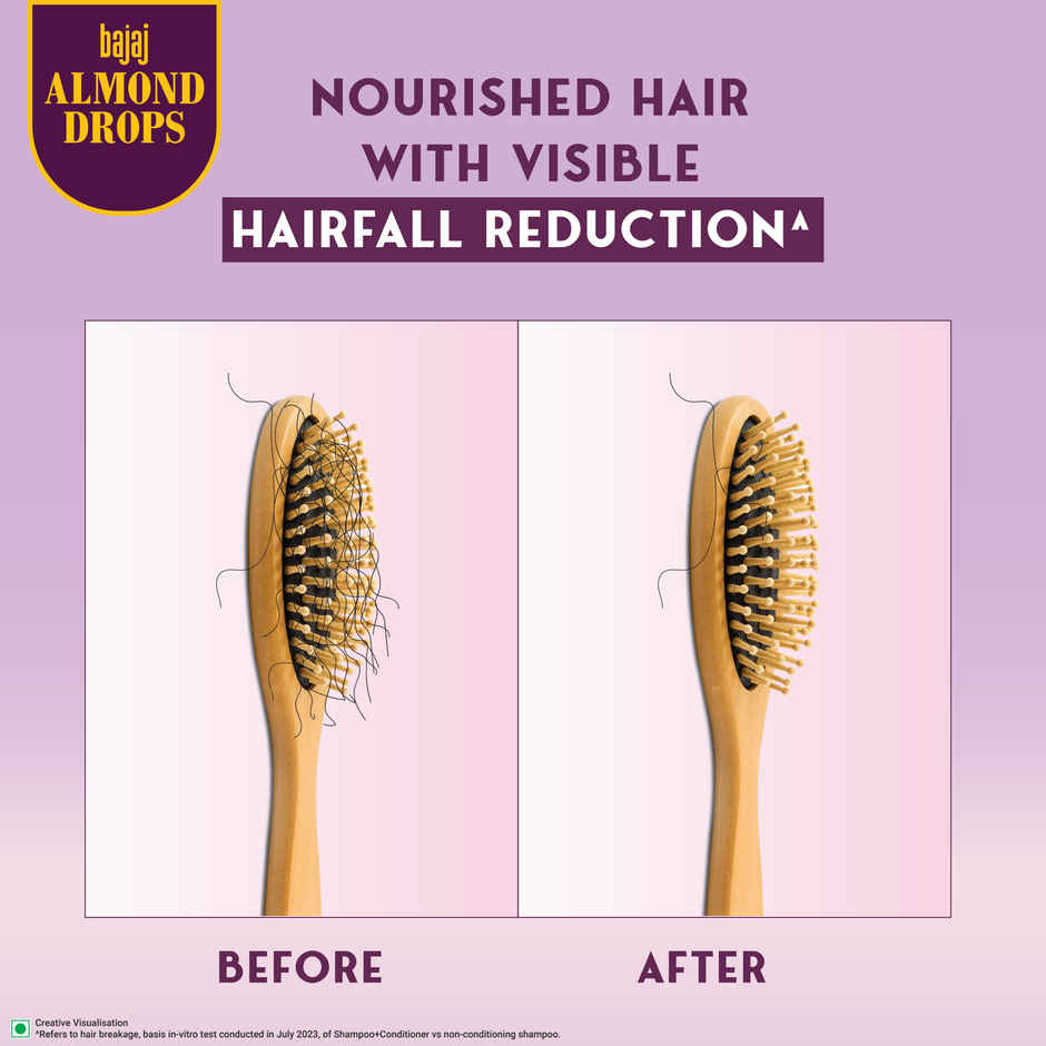 Bajaj Almond Drops Anti Hairfall Shampoo with Almond Oil & Vitamin E for Men and Women