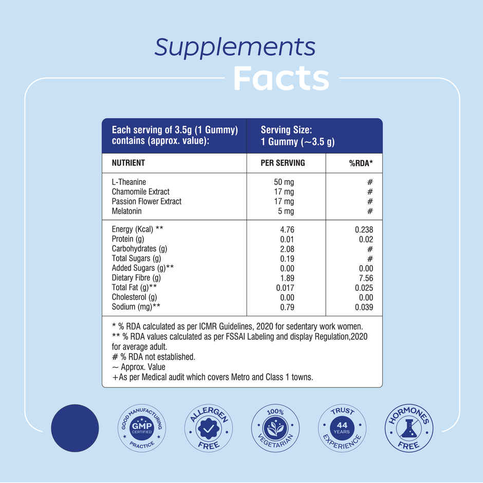 Arth By Emcure Melatonin Gummies | Sleep Gummies (Cranberry) with L-Theanine & Chamomile
