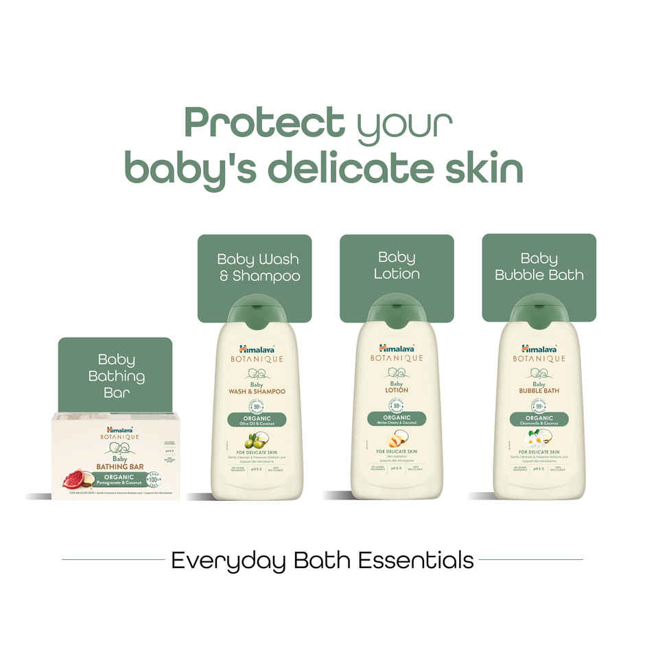 Himalaya Botanique Baby Wash & Shampoo | Organic | Preserve Moisture | Dermatologically Tested