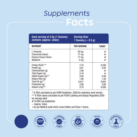 Arth By Emcure Melatonin Gummies | Sleep Gummies (Cranberry) with L-Theanine & Chamomile
