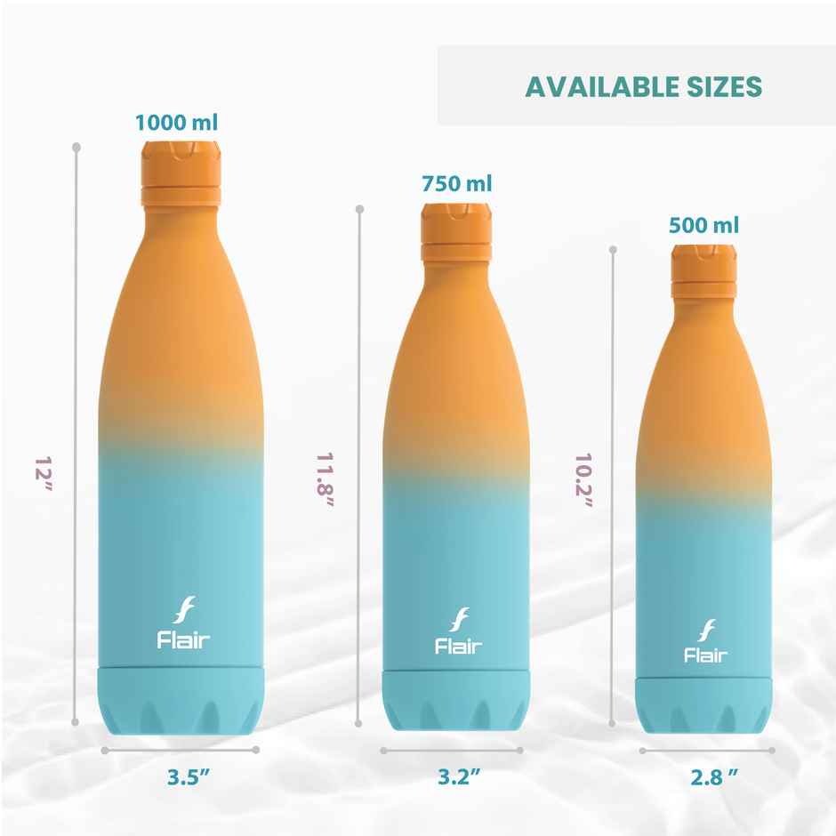 Flair Pop Insulated Steel Bottle 750Ml | Sunset Orange & Blue | Double | Walled Vacuum Flask