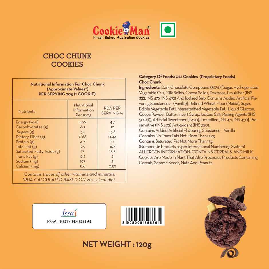 CookieMan Choco Chunk Cookies | Soft & Chocolatey