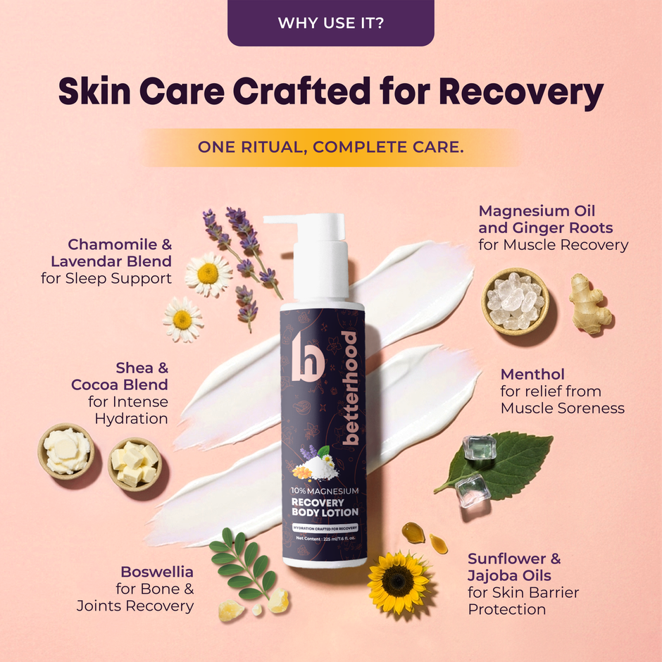Betterhood 10% Magnesium Recovery Body Lotion for Sleep Support