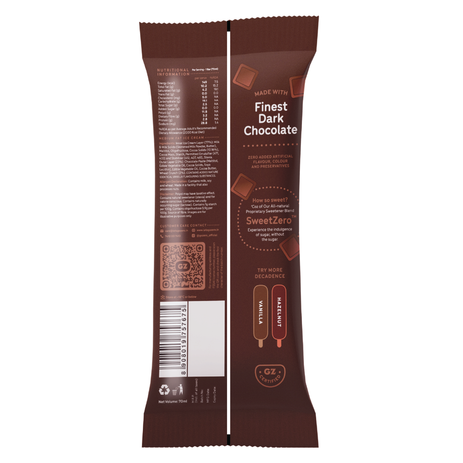 Go Zero Madagascar Chocolate Guilt Free Ice Cream Bar
