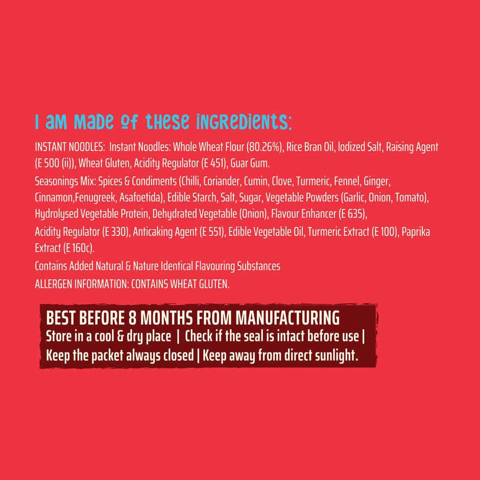 WickedGud Whole Wheat Curry Noodles | No Maida | No Palm Oil | Source of Protein