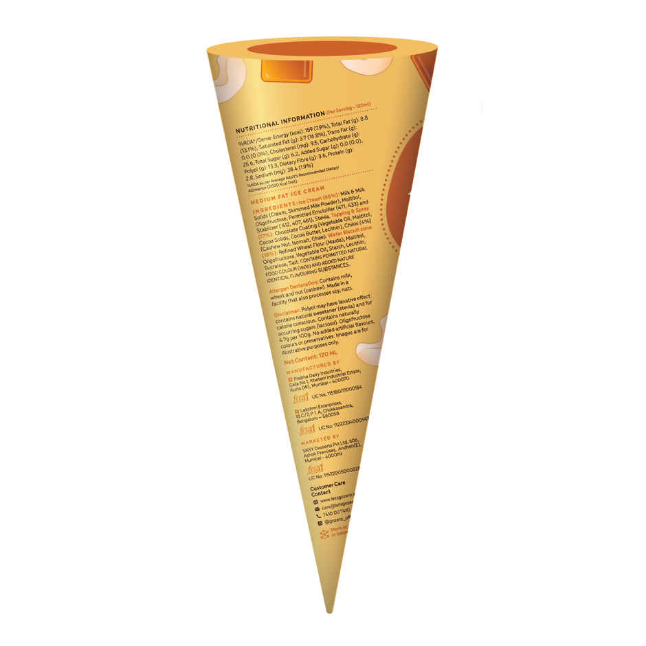 Go Zero Butterscotch Caramel Guilt Free Ice Cream Cone