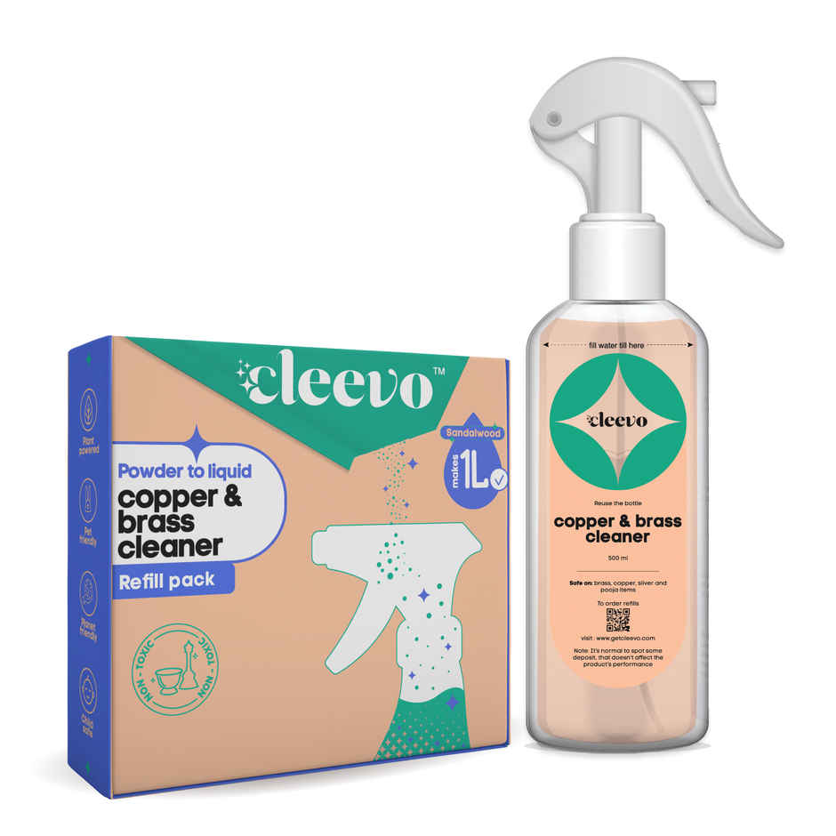 Cleevo Natural Powder To Liquid Copper Brass & Silver Cleaning Spray