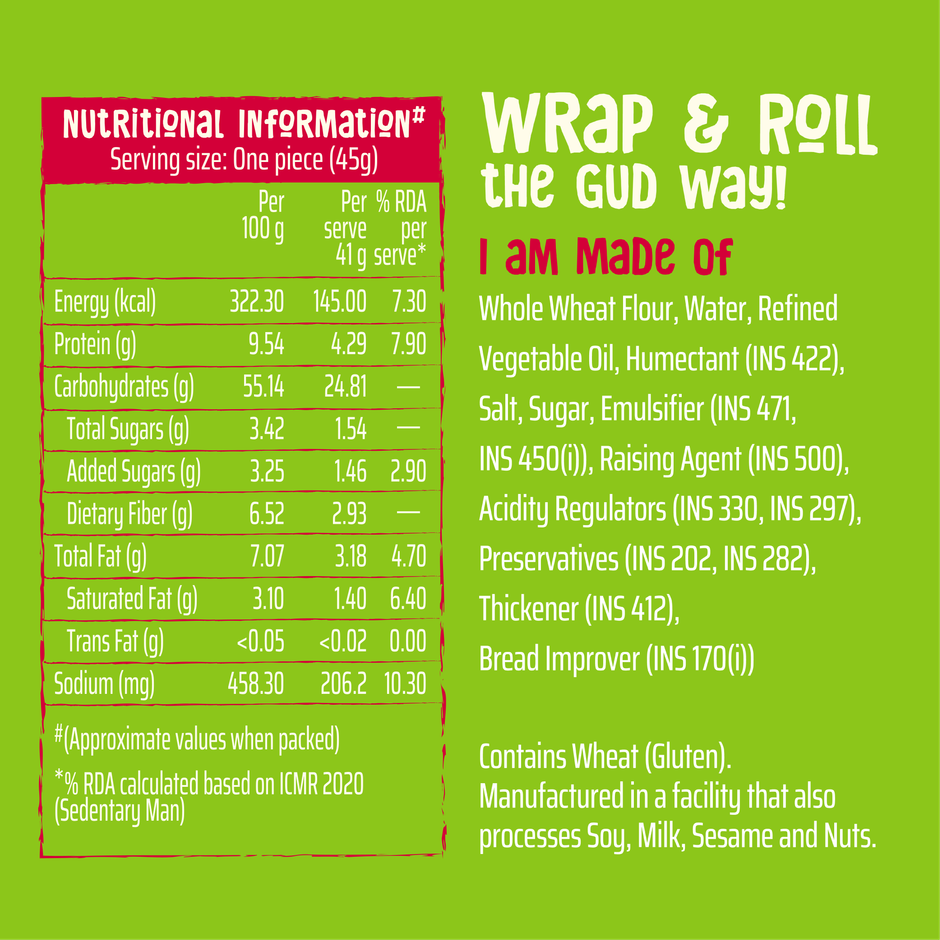 Wickedgud Whole Wheat Wraps & Rolls