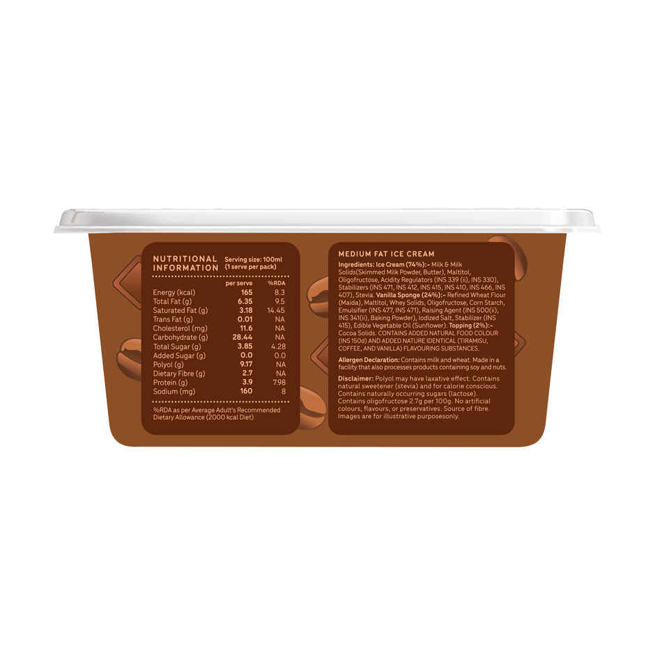 Go Zero Tiramisu Guilt Free Ice Cream Pastry