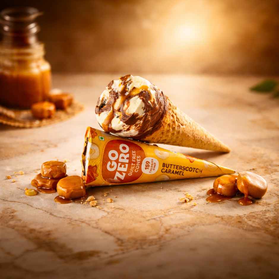 Go Zero Butterscotch Caramel Guilt Free Ice Cream Cone