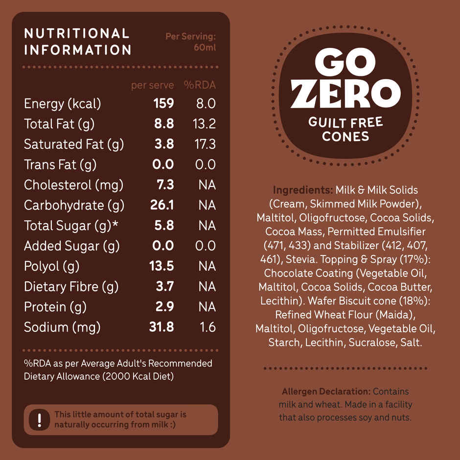 Go Zero Death by Chocolate Guilt Free Ice Cream Cone