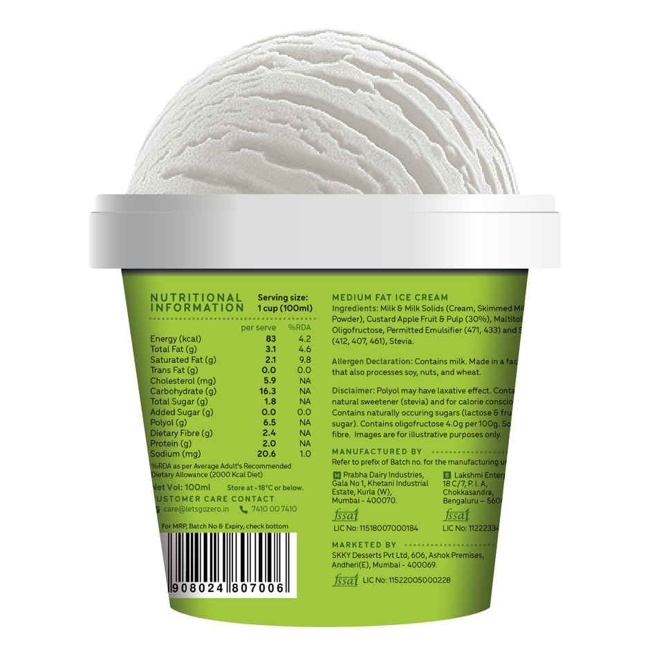 Go Zero Simply Sitaphal Guilt Free Ice Cream Cup