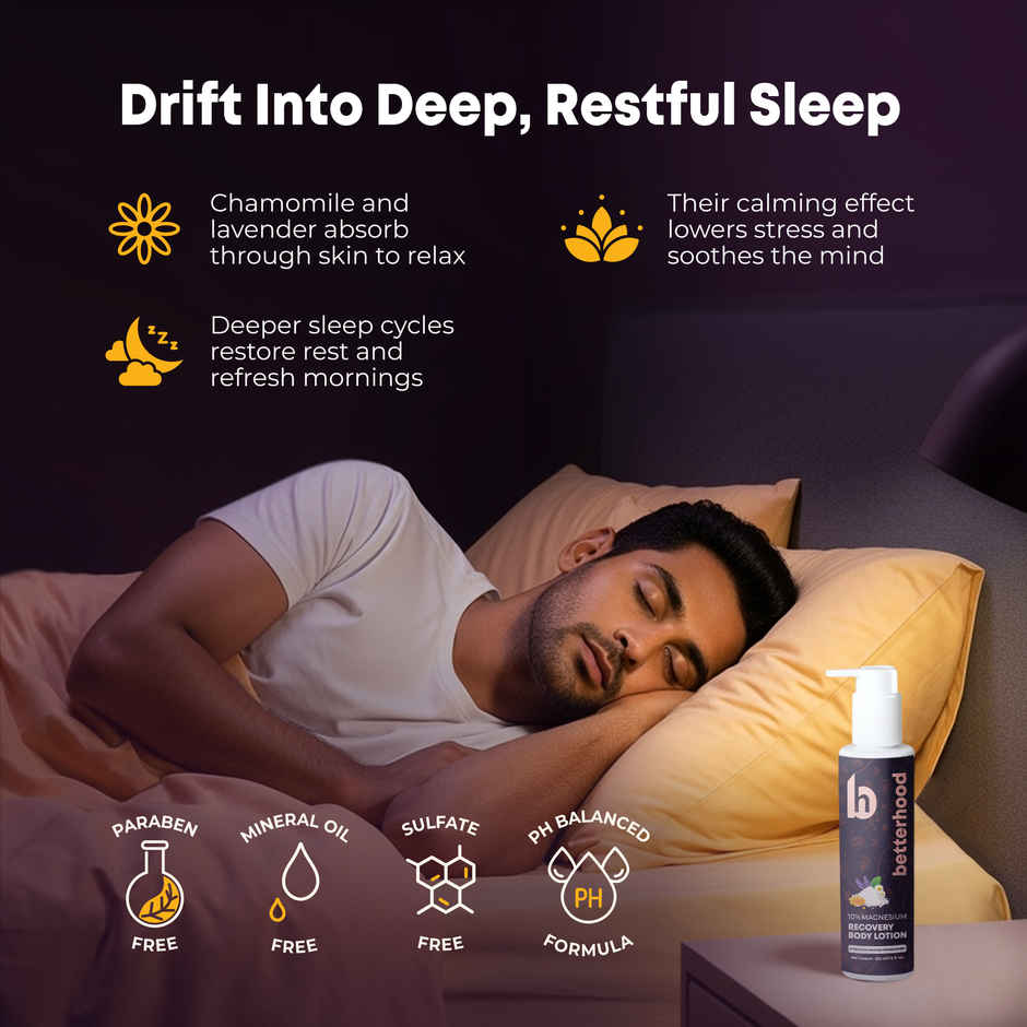 Betterhood 10% Magnesium Recovery Body Lotion for Sleep Support