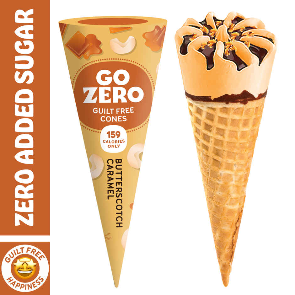 Go Zero Butterscotch Caramel Guilt Free Ice Cream Cone