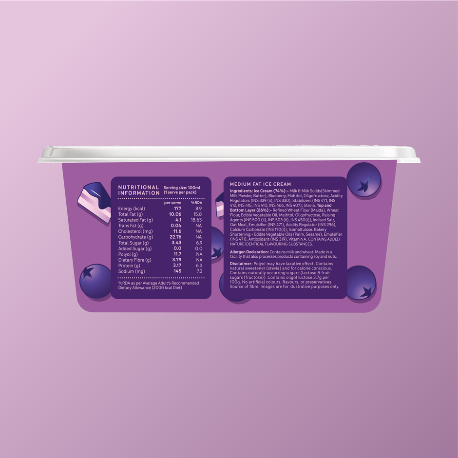 Go Zero Blueberry Guilt Free Ice Cream Pastry