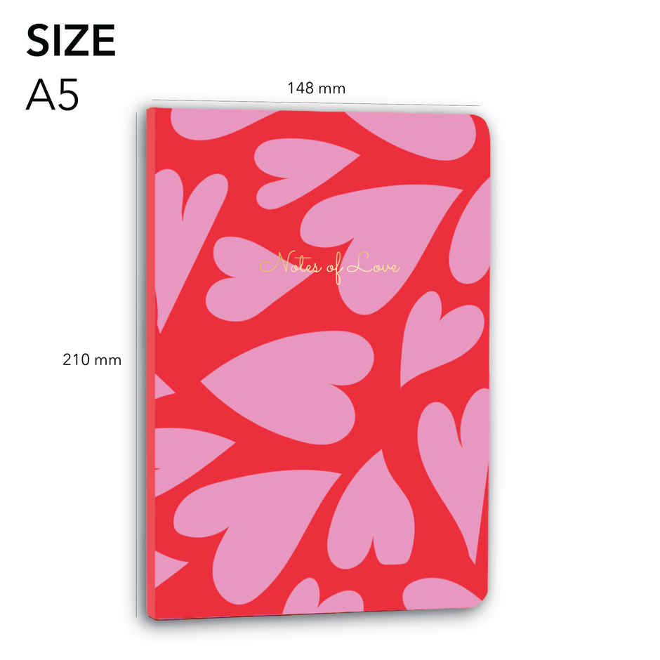 Tiger Notes Pink Hearts A5 Notebook