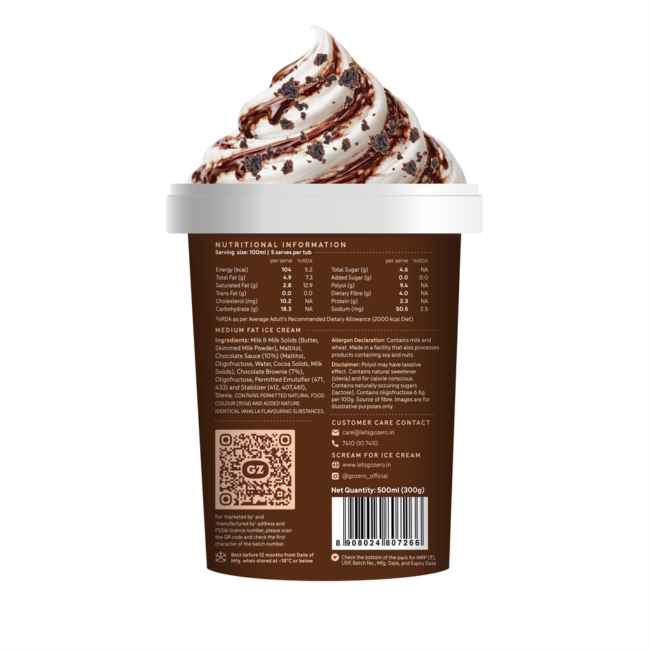 Go Zero Choco Brownie Sundae Guilt Free Ice Cream Tub