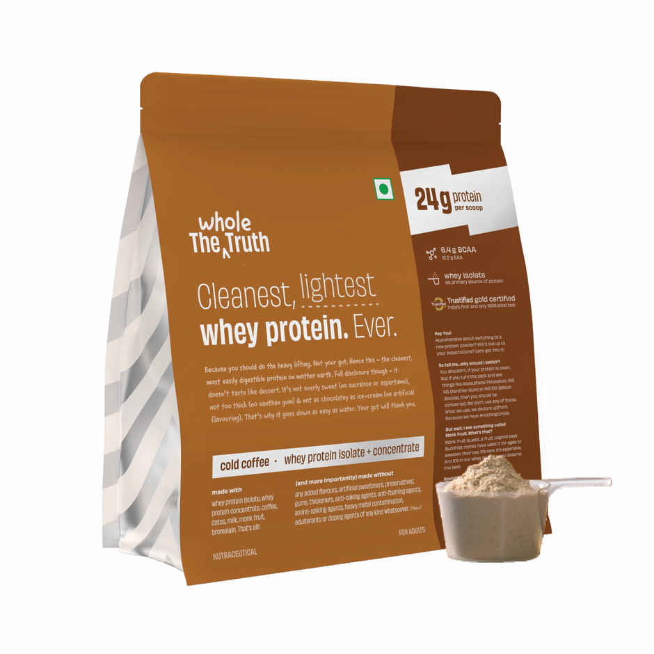 The Whole Truth Whey Protein Powder Cold Coffee (24g Protein Per Scoop) Combo