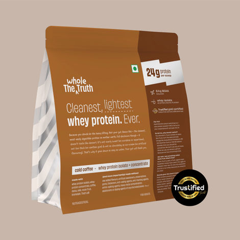 The Whole Truth Whey Protein Powder Cold Coffee (24g Protein Per Scoop)