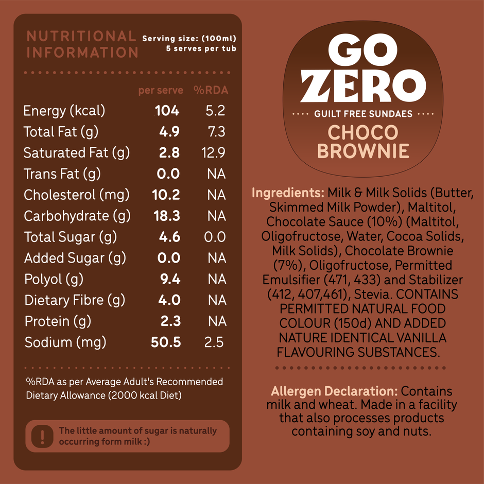 Go Zero Choco Brownie Sundae Guilt Free Ice Cream Tub